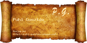 Puhl Gusztáv névjegykártya