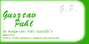 gusztav puhl business card